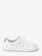 Weiß/Silberfarben - Forever Comfort® Turnschuhe mit besticktem Stern - Bild 3 von 6