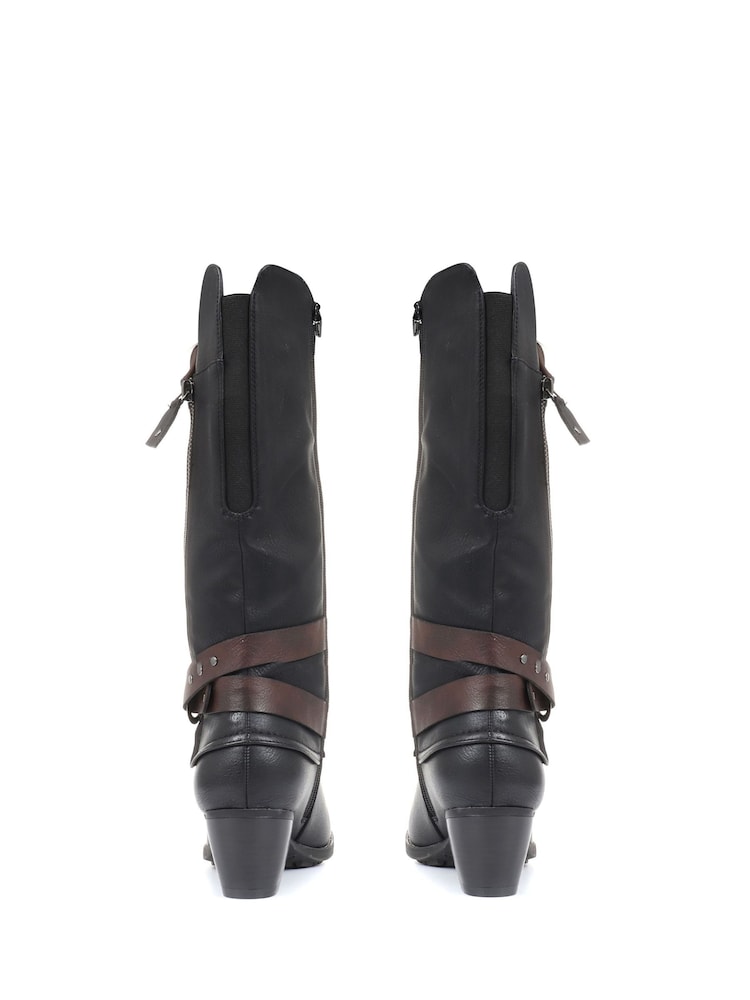 Pavers Black Pavers Low Heeled Slouch Boots - Image 2 of 5
