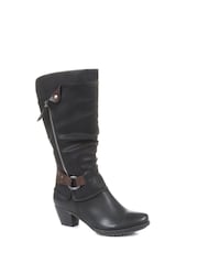Pavers Black Pavers Low Heeled Slouch Boots - Image 3 of 5
