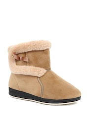Pavers Beige Pavers Black Wide Fit Slipper Boots - Image 2 of 5