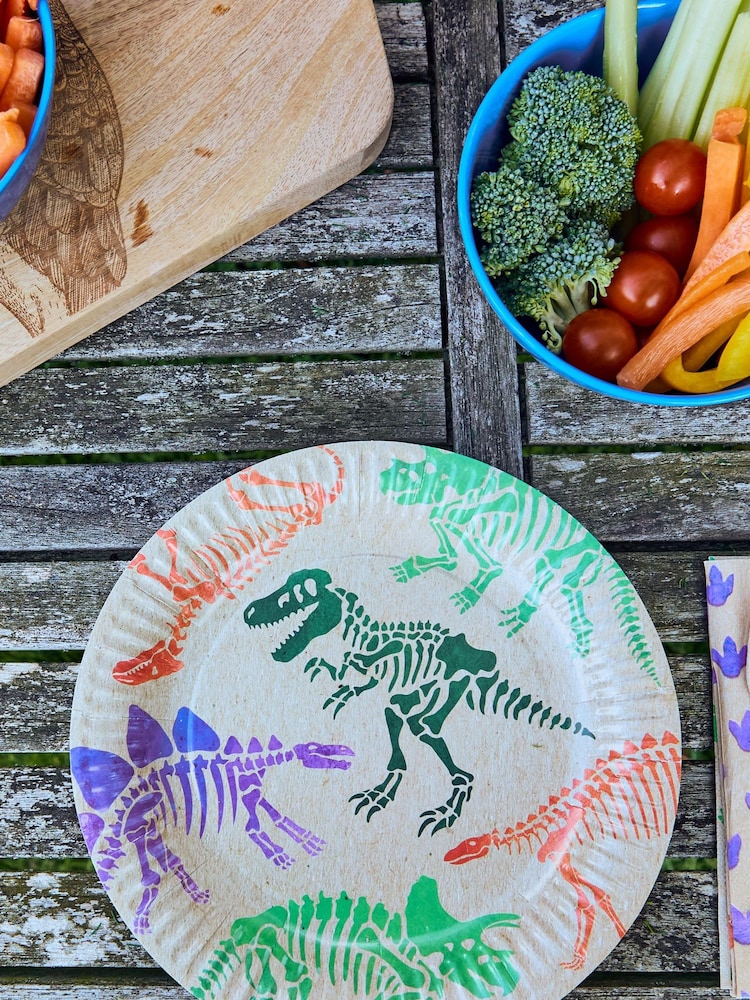 Party Pieces Natural Pack of 16 Ecosaurus Paper Party Plates - Image 1 of 2