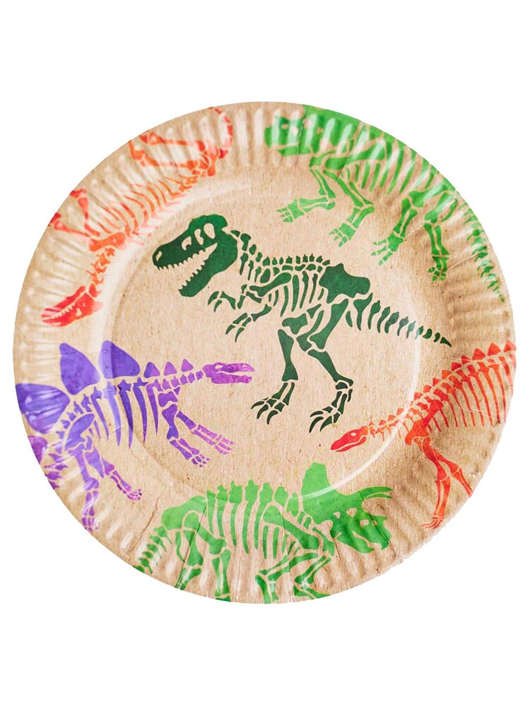 Party Pieces Natural Pack of 16 Ecosaurus Paper Party Plates - Image 2 of 2