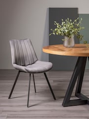 Bentley Designs Set of 2 Grey Fontana Velvet Fabric Chairs - Image 1 of 4