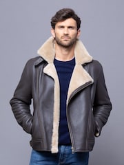 Lakeland Leather Brown Hurricane Sheepskin Aviator Jacket - Image 1 of 6