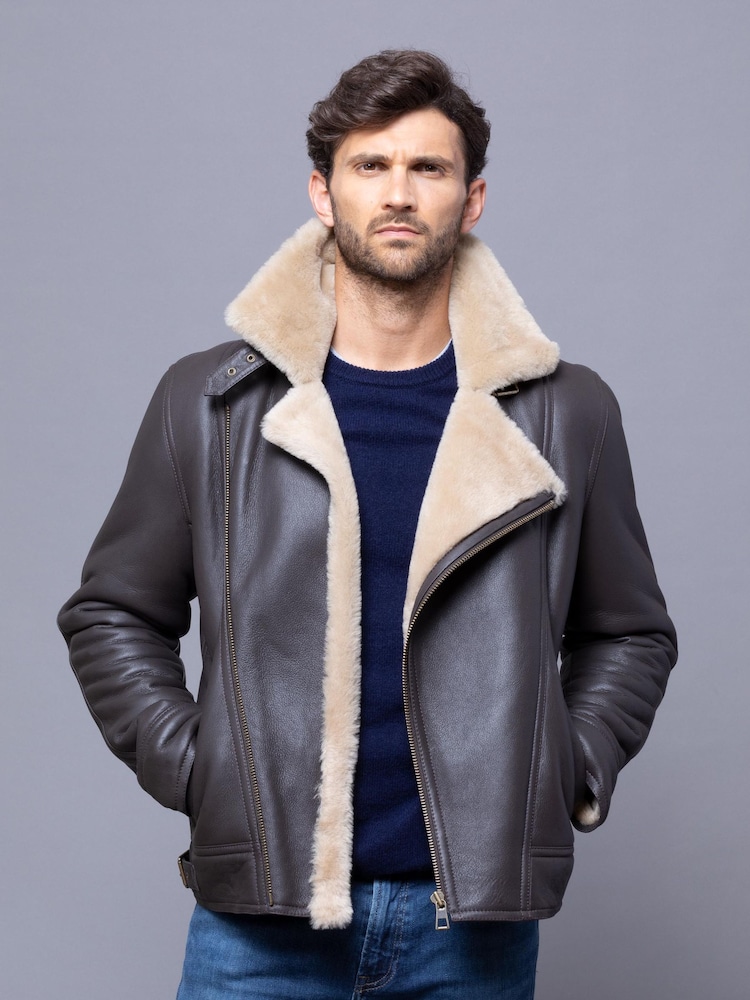 Lakeland Leather Brown Hurricane Sheepskin Aviator Jacket - Image 1 of 6