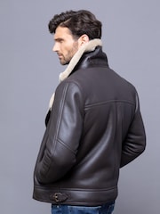 Lakeland Leather Brown Hurricane Sheepskin Aviator Jacket - Image 2 of 6