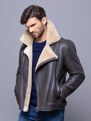 Lakeland Leather Brown Hurricane Sheepskin Aviator Jacket - Image 3 of 6