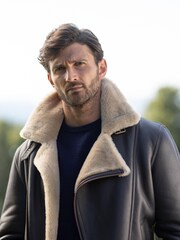 Lakeland Leather Brown Hurricane Sheepskin Aviator Jacket - Image 5 of 6