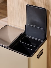 Cream 40L 3 compartment Recycling Soft Close Pedal Bin - Image 3 of 4