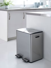 Chrome 40L 3 compartment Recycling Soft Close Pedal Bin - Image 1 of 8
