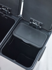 Chrome 40L 3 compartment Recycling Soft Close Pedal Bin - Image 6 of 8