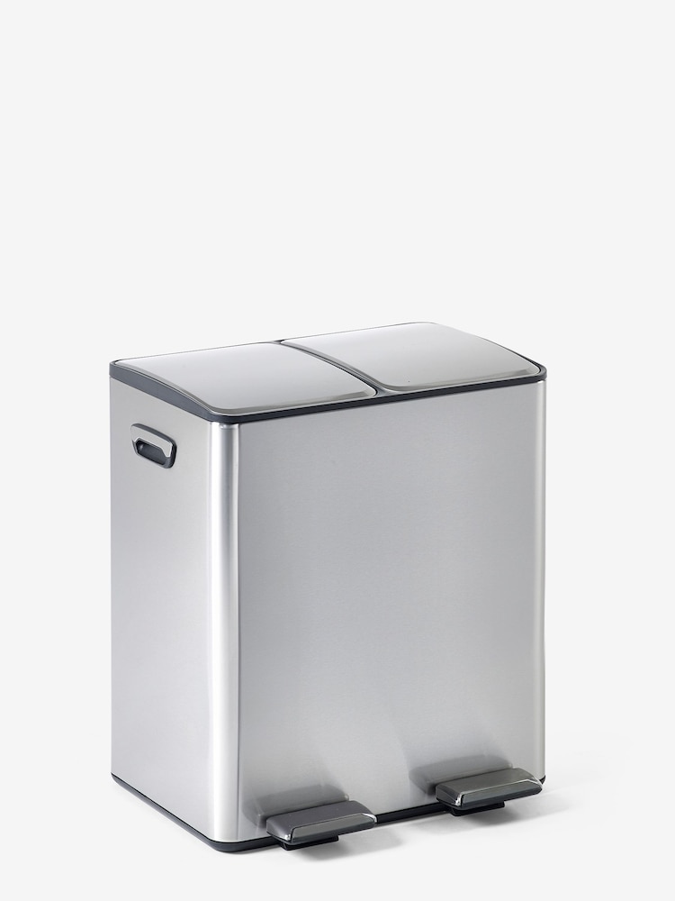 Chrome 40L 3 compartment Recycling Soft Close Pedal Bin - Image 8 of 8
