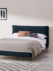 MADE.COM Navy Harlow Bed Frame in Velvet - Image 1 of 3