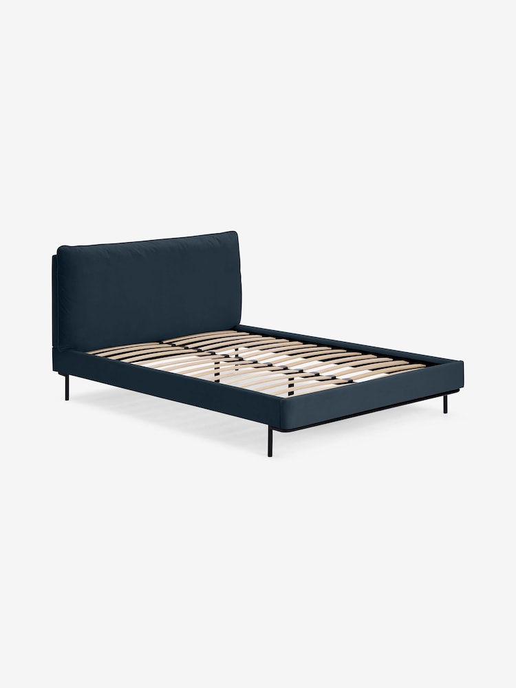 MADE.COM Navy Harlow Bed Frame in Velvet - Image 2 of 3