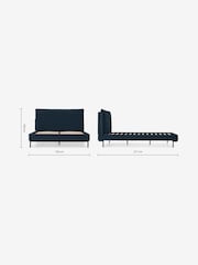 MADE.COM Navy Harlow Bed Frame in Velvet - Image 3 of 3