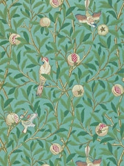 Morris & Co. Green Bird Pomegranate 10.05M Wallpaper - Image 1 of 1