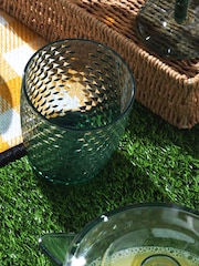 Cambridge Green Shatterproof Fete Diamond Design 4 Piece Tumbler Set - Image 3 of 4