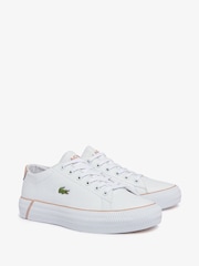 Lacoste White/Pink Gripshot 21 Leather Mix Trainers - Image 3 of 6
