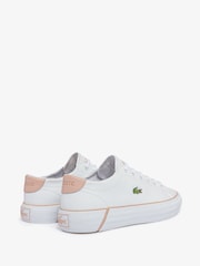 Lacoste White/Pink Gripshot 21 Leather Mix Trainers - Image 4 of 6