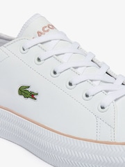 Lacoste White/Pink Gripshot 21 Leather Mix Trainers - Image 6 of 6