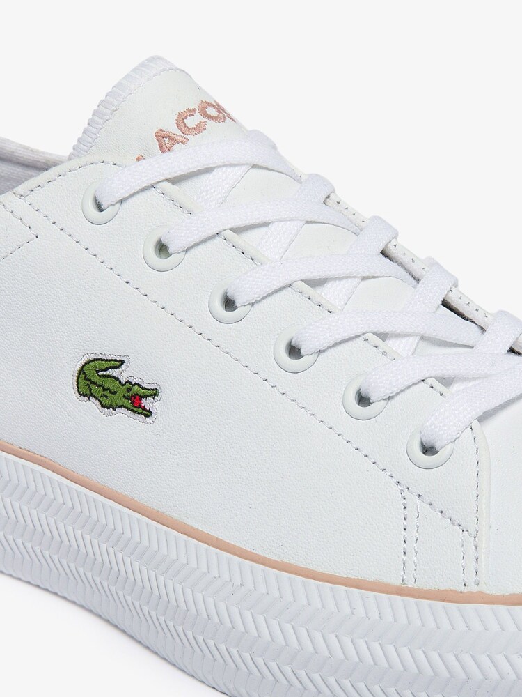 Lacoste White/Pink Gripshot 21 Leather Mix Trainers - Image 6 of 6