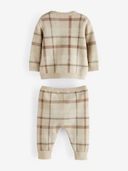 Brown Check Knitted Baby 2 Piece Set (0mths-2yrs) - Image 6 of 9
