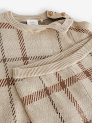 Brown Check Knitted Baby 2 Piece Set (0mths-2yrs) - Image 7 of 9