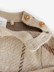 Brown Check Knitted Baby 2 Piece Set (0mths-2yrs) - Image 8 of 9