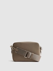 Reiss Taupe Clea Leather Crossbody Bag - Image 4 of 8