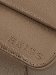 Reiss Taupe Clea Leather Crossbody Bag - Image 6 of 8