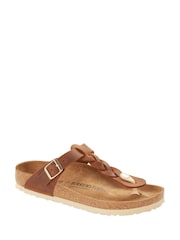 Birkenstock Brown Gizeh Braided Oiled Leather Sandals - Image 20 of 20