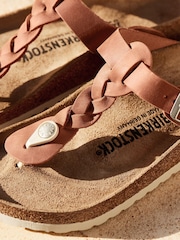 Birkenstock Brown Gizeh Braided Oiled Leather Sandals - Image 4 of 9