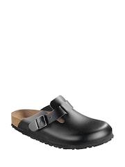 Birkenstock Black Boston Smooth Leather Clogs - Image 1 of 2