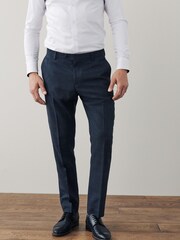Blue Skinny Fit Check Motion Flex Stretch Trousers - Image 1 of 9