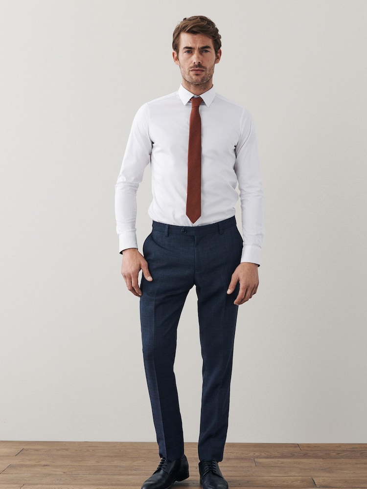 Blue Skinny Fit Check Motion Flex Stretch Trousers - Image 2 of 9