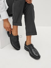 Черный - Кожаные броги на массивной подошве со шнуровкой Forever Comfort® - Image 1 of 9