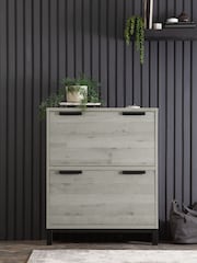Grey Bronx Oak Effect Shoe Storage Cabinet - Image 1 of 8