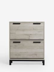 Grey Bronx Oak Effect Shoe Storage Cabinet - Image 3 of 8