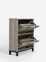 Grey Bronx Oak Effect Shoe Storage Cabinet - Image 4 of 8