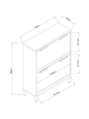 Grey Bronx Oak Effect Shoe Storage Cabinet - Image 9 of 9