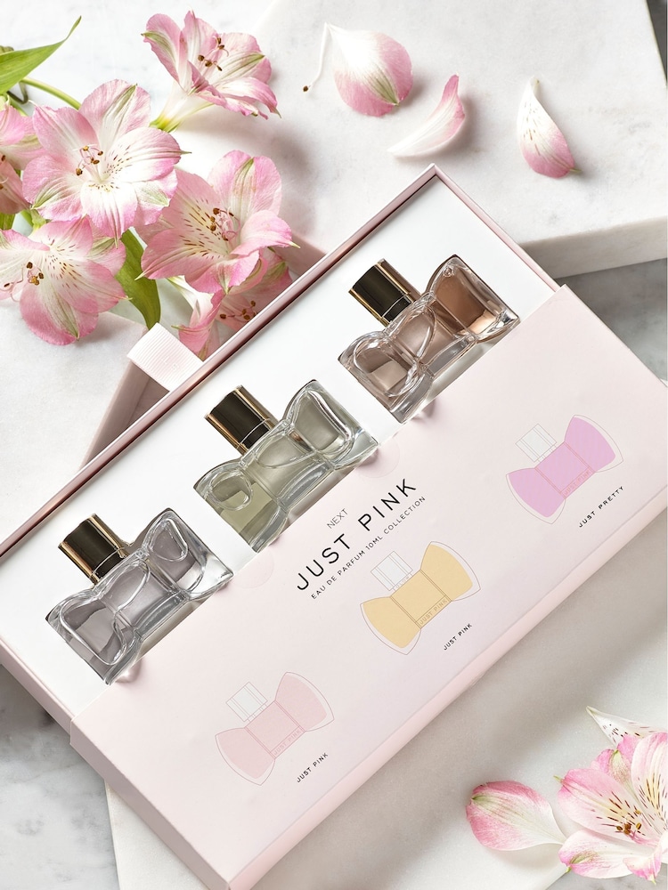 Set of 3 Just Pink 10ml Bow Shaped Perfume Set - Image 1 of 3