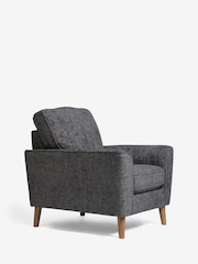 Chunky Chenille Dark Grey, Oak Effect Leg Stamford Armchair - Image 3 of 9