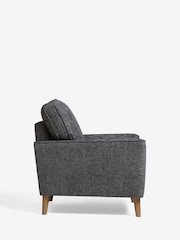 Chunky Chenille Dark Grey, Oak Effect Leg Stamford Armchair - Image 6 of 9
