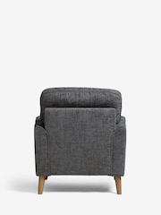 Chunky Chenille Dark Grey, Oak Effect Leg Stamford Armchair - Image 7 of 9