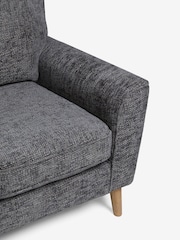 Chunky Chenille Dark Grey, Oak Effect Leg Stamford Armchair - Image 8 of 9