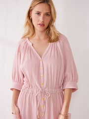 Pink - Overall aus Baumwolle in Knitteroptik - Bild 4 von 8