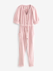 Pink - Overall aus Baumwolle in Knitteroptik - Bild 6 von 8