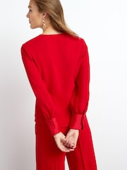 Red Twist Front Blouse - Image 3 of 5