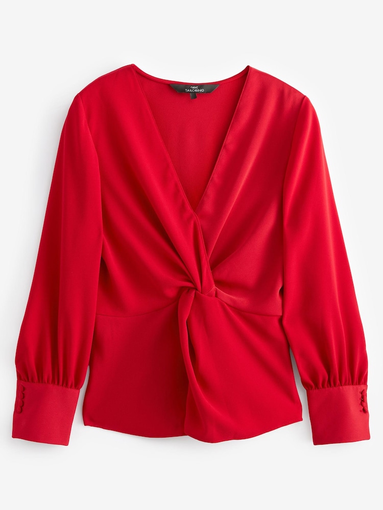 Red Twist Front Blouse - Image 5 of 5