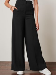 Schwarz - Tailored-Hose mit superweitem Bein - Bild 1 von 6